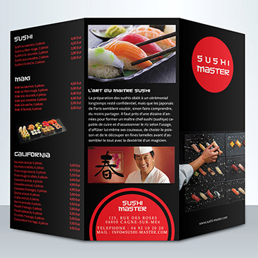 Menu carte sushis, Graphiste freelance restauration