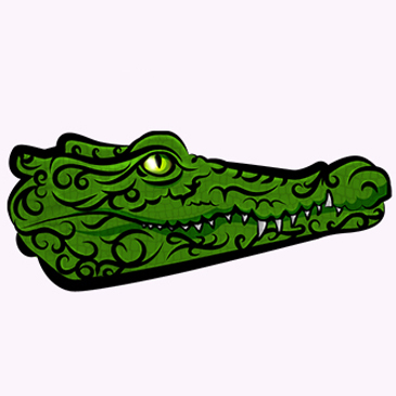 Illustration logo tatouage crocodile tribal -  Graphiste freelance